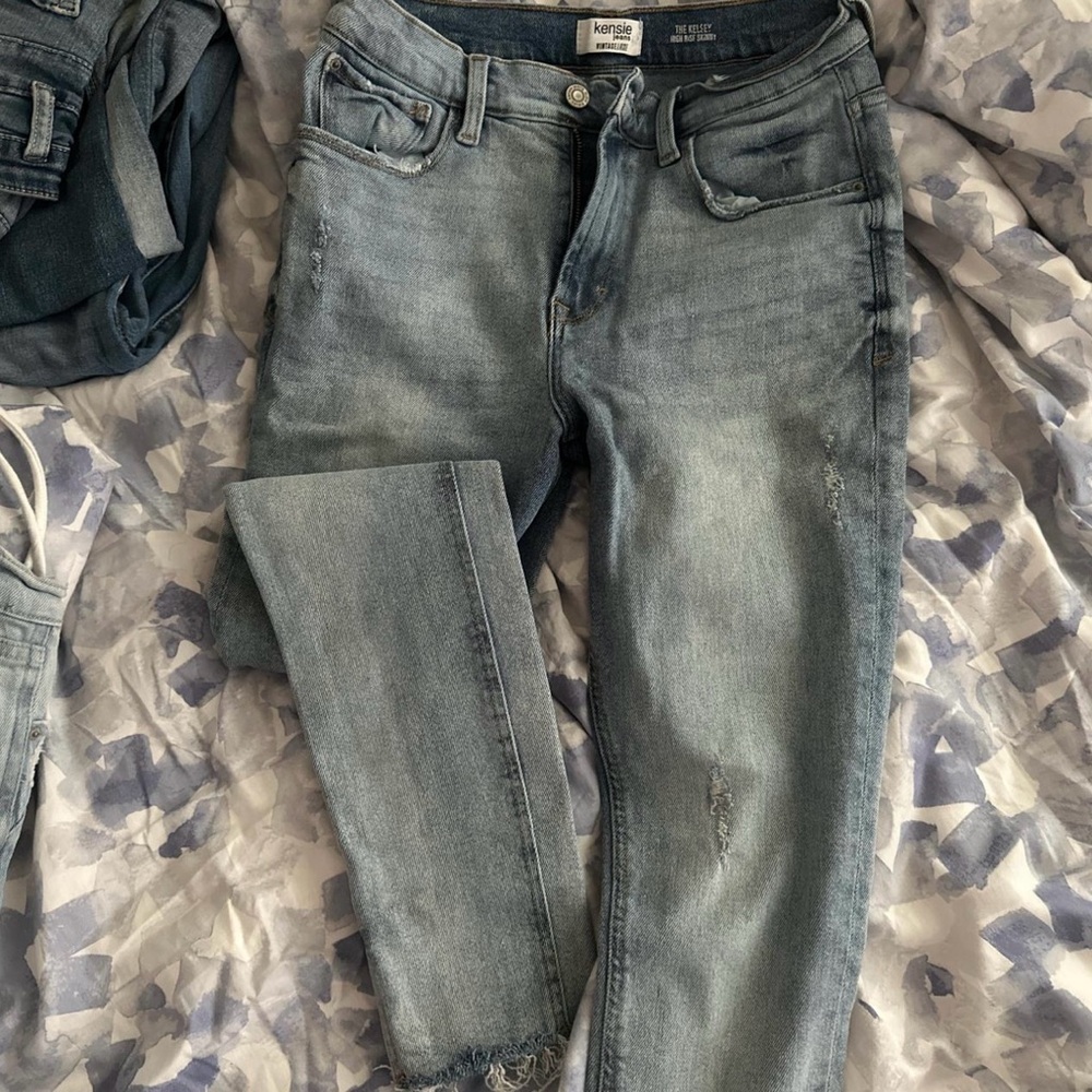 Kangol Blue Straight Leg Jeans with Stretch